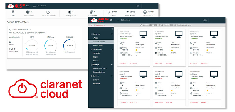 Beispielbild Claranet IaaS Portal